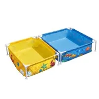 Bestway 2-in-1 Kids Pool and Sandpit Set 212cm x 122cm Metal Frame Yellow Blue Indoor Ball Pit Option