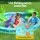 Bestway Kids Inflatable Crocodile Splash Play Pool with Slide, Fishing Net, Sprayer and Ball Toss Game