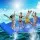 Weisshorn 3.5x1.8m Floating Water Mat - Durable XPE Foam, 400kg Capacity, Tear-Resistant, Reversible, Blue & Yellow