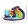 AirMyFun Inflatable Water Park: PVC Castle with Double Slide, Climbing Wall & Water Cannon, 430x400x230cm, Ages 3+