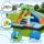 AirMyFun Kids Inflatable Water Park with Double Slides, Climbing Wall & Cannon 465x430cm PVC Outdoor Castle