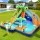 AirMyFun Kids Inflatable Water Park with Double Slides, Climbing Wall & Cannon 465x430cm PVC Outdoor Castle