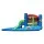 Happy Hop Kids Inflatable Water Park with Curved Slide Climbing Wall Water Cannon and Electric Blower