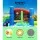 Happy Hop Kids Inflatable Water Park with Curved Slide Climbing Wall Water Cannon and Electric Blower