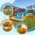 Keezi Inflatable Kids Play Centre 4m x 4.37m Outdoor Activity Hub with Ball Pit and Sports Games