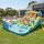 Keezi Inflatable Water Park Kids Pool with Three Slides 4m x 5.65m Outdoor Play Centre