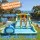Keezi Inflatable Water Park Kids Pool with Three Slides 4m x 5.65m Outdoor Play Centre