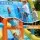 Keezi Inflatable Water Park Kids Pool with Three Slides 4m x 5.65m Outdoor Play Centre