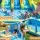 Keezi Inflatable Water Park Kids Pool with Three Slides 4m x 5.65m Outdoor Play Centre