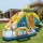 Keezi Inflatable Kids Water Park Dual Water Slides Climbing Wall Football Basketball Outdoor Play Blue