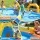 Keezi Inflatable Kids Water Park Dual Water Slides Climbing Wall Football Basketball Outdoor Play Blue