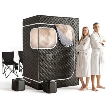 Devanti Portable Steam Sauna Tent 2 Person 3L 1000W 9-Level Timer Black