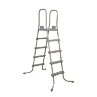Bestway 195CM Above Ground Pool Ladder - Rust-Resistant Metal Frame, Removable Non-Slip Steps, 150kg Capacity