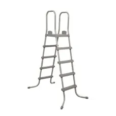 Bestway 195CM Above Ground Pool Ladder - Rust-Resistant Metal Frame, Removable Non-Slip Steps, 150kg Capacity