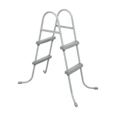 Bestway 84cm 2-Step Pool Ladder for Above Ground Pools - Rust-Resistant Metal Frame, Removable Non-Slip Steps