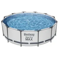 Bestway 366x100cm Steel Frame Round Above Ground Pool with Filter Pump, Heavy-Duty PVC Walls, 9150L Capacity