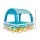 Bestway Kids Inflatable Pool 140x140x114cm with Sunshade Canopy, Marine Graphics, Repair Patch Included, 265L Capacity