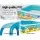 Bestway Kids Inflatable Pool 140x140x114cm with Sunshade Canopy, Marine Graphics, Repair Patch Included, 265L Capacity