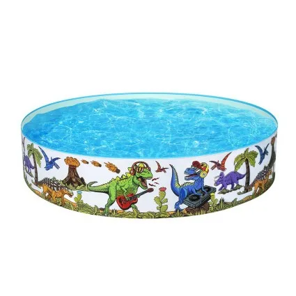 Bestway Kids Dinosaur Pool 183x38cm - Rigid PVC, Inflatable Bottom, 946L Capacity, Includes Repair Kit for Ages 2+