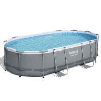 Bestway 488x305x107cm Steel Frame Pool Set: Rust-Resistant, UV-Protected, Pump, Ladder & Cover Included