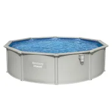 Bestway Hydrium™ 457cm Steel Frame Round Pool Set with Sand Filter Pump, Ladder, Cover, 17430L Capacity
