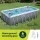 Bestway Steel Frame Pool Set 488cm Grey with Filter Pump Ladder Cover and PVC Polyester Sidewalls