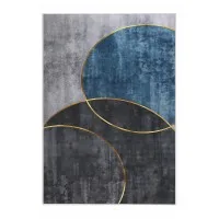 Artiss Washable Floor Rug 160x230cm - Large Geometric Area Rug with Faded Finish, Ultra-Thin, Stain-Resistant Polyester