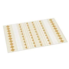 Artiss Ella 160x230cm Washable Area Rug, Boho Crystal Velvet Carpet, Non-Slip, Soft Short Pile, Yellow/White