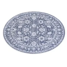 Artiss 120cm Round Area Rug Washable Polyester Anti-Slip Robot Vacuum Friendly Low Pile Design