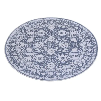 Artiss 120cm Round Area Rug Washable Polyester Anti-Slip Robot Vacuum Friendly Low Pile Design
