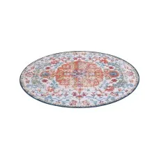Artiss 120cm Round Rug with Silicone Grip 5mm Machine Washable Vintage Boho Polyester Carpet