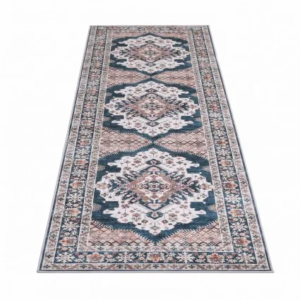 Artiss Washable Runner Rug 80 x 300 cm Ultra-Thin Quilt-Like Polyester Bohemian Medallion Carpet for Home Decor