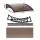 Instahut 0.8mx1m Brown Window Door Awning - UV & Rain Resistant, Modern Design, PC Panel & Aluminium Bars, Easy Install