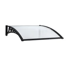 Instahut Transparent Window Door Awning 0.8m x 1m - UV & Rain Resistant, Modern Design, Easy Install, Aluminium Bars