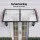 Instahut 0.8m x 2m Transparent Window Door Awning PC Panel Aluminium Bars Black Brackets UV Rain Resistant