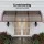 Instahut 0.8m x 3.0m Brown PC Panel Window and Door Awning with Aluminium Bars UV Rain Resistant DIY Canopy