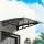 Instahut 1m x 1m Grey Window & Door Awning Canopy - Solid Polycarbonate Panel, Metal Frame, UV & Rain Resistant