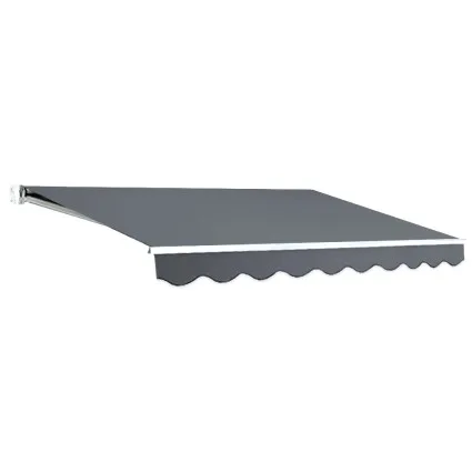 Instahut Retractable Folding Arm Awning 2.5Mx2M Grey | UV-Resistant Polyester Shade with Aluminium Frame & Hand Crank