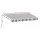 Instahut Retractable Folding Arm Awning 3Mx2.5M - Grey/White Manual Sunshade, UV-Resistant Polyester, Aluminium Frame