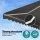 Instahut 3.5m x 2.5m Grey Retractable Folding Arm Awning - UV-Resistant Polyester with Aluminium Frame, Crank