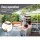 Instahut Retractable Folding Arm Awning, 4x2.5M, Pearl Grey - UV-Resistant Polyester with Manual Crank & Aluminium Frame
