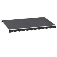 Instahut 4.5Mx2.5M Retractable Folding Arm Awning, UV-Resistant Grey Sunshade with Manual Hand Crank & Wall Brackets
