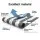Instahut Retractable Folding Arm Awning Manual Sunshade 4.5m x 3m Grey White Aluminium Frame Polyester