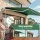 Instahut 5m x 3m Retractable Folding Arm Awning Manual Dark Green Powder-Coated Aluminium UV Resistant