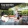 Instahut 5x3m Retractable Folding Arm Awning, Grey - UV-Resistant Polyester Sunshade with Aluminium Frame & Hand Crank
