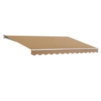 Instahut Motorised Retractable Folding Arm Awning 2.5Mx2M, UV-Resistant Beige Polyester, Remote Control, Aluminium Frame