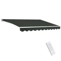Instahut 2.5Mx2M Motorised Retractable Folding Arm Awning, Grey - UV-Resistant, Aluminium Frame, Remote Control
