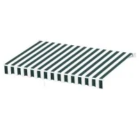 Instahut Motorised Retractable Folding Arm Awning, 3x2.5M, Green/White, UV-Resistant Polyester, Remote Control Included