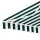 Instahut Motorised Retractable Folding Arm Awning, 3x2.5M, Green/White, UV-Resistant Polyester, Remote Control Included
