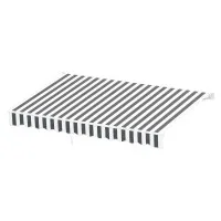 Instahut Motorised Retractable Folding Arm Awning, 3m x 2.5m, Grey/White, UV-Resistant, Remote Control, Aluminium Frame